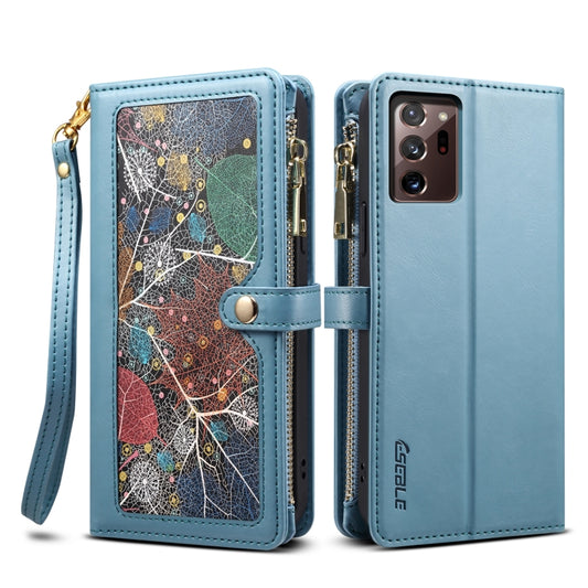 For Samsung Galaxy Note20 Ultra ESEBLE Star Series Lanyard Zipper Wallet RFID Leather Case(Blue) - Galaxy Note20 Ultra Cases by ESEBLE | Online Shopping UK | buy2fix