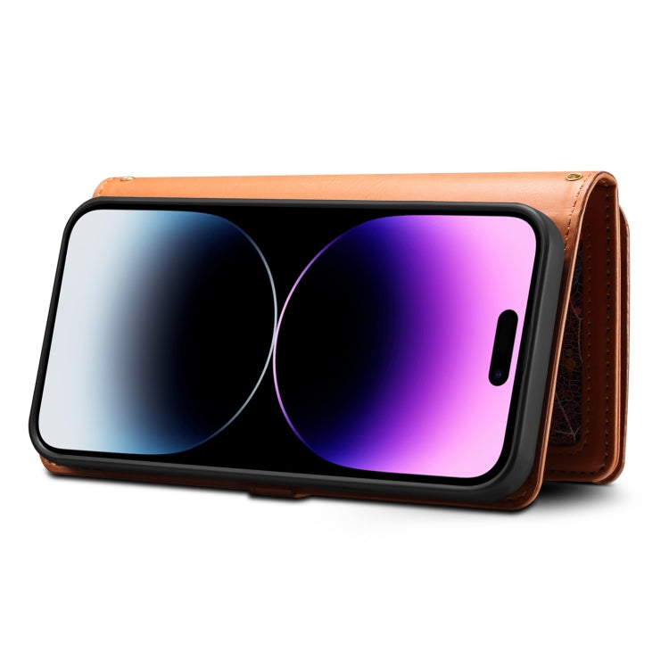 For Samsung Galaxy S21 FE 5G ESEBLE Star Series Lanyard Zipper Wallet RFID Leather Case(Brown) - Galaxy Phone Cases by ESEBLE | Online Shopping UK | buy2fix