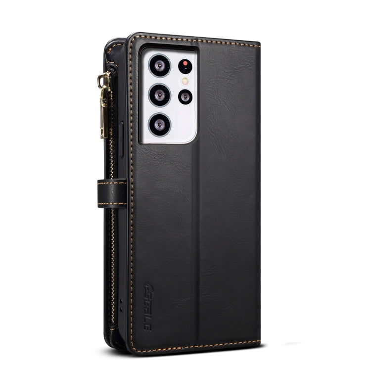 For Samsung Galaxy S21 Ultra 5G ESEBLE Star Series Lanyard Zipper Wallet RFID Leather Case(Black) - Galaxy S21 Ultra 5G Cases by ESEBLE | Online Shopping UK | buy2fix