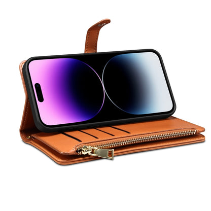 For Samsung Galaxy S21 5G ESEBLE Star Series Lanyard Zipper Wallet RFID Leather Case(Brown) - Galaxy S21 5G Cases by ESEBLE | Online Shopping UK | buy2fix