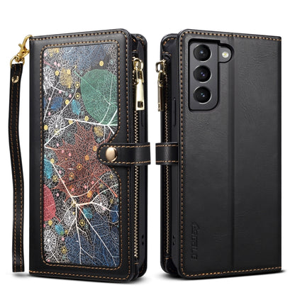 For Samsung Galaxy S22+ 5G ESEBLE Star Series Lanyard Zipper Wallet RFID Leather Case(Black) - Galaxy S22+ 5G Cases by ESEBLE | Online Shopping UK | buy2fix