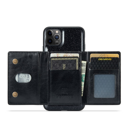 For iPhone 11 Pro Max DG.MING M3 Series Glitter Powder Card Bag Leather Case(Black) - iPhone 11 Pro Max Cases by DG.MING | Online Shopping UK | buy2fix