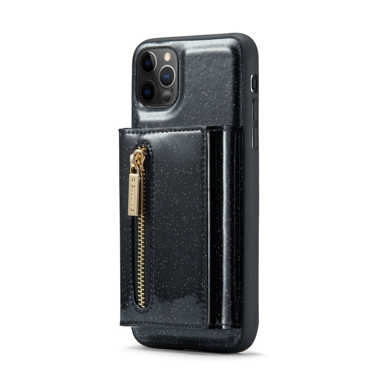 For iPhone 11 Pro DG.MING M3 Series Glitter Powder Card Bag Leather Case(Black) by DG.MING