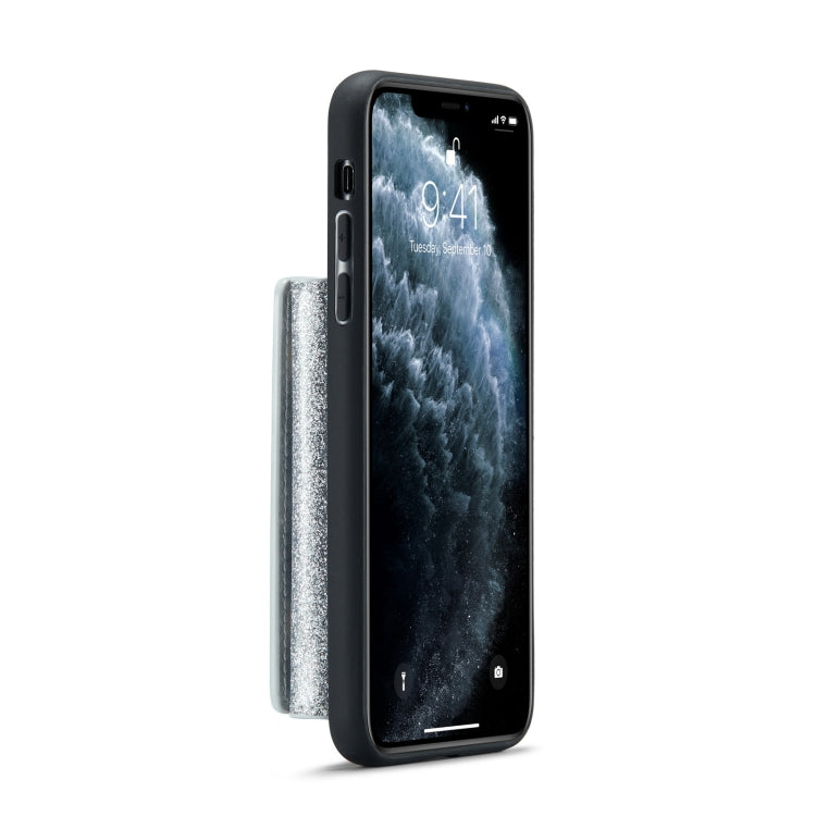 For iPhone 11 Pro DG.MING M3 Series Glitter Powder Card Bag Leather Case(Silver) by DG.MING