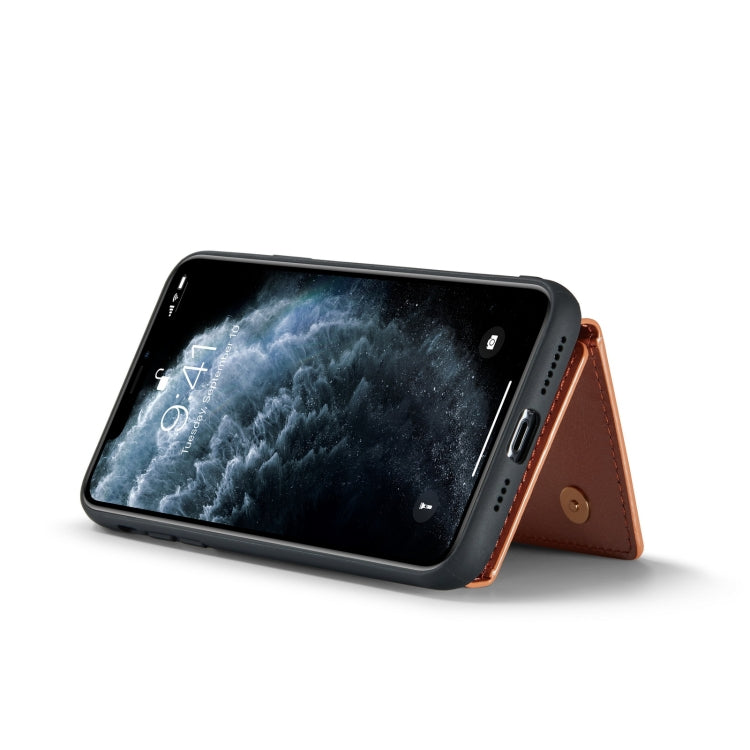 For iPhone 11 Pro DG.MING M3 Series Glitter Powder Card Bag Leather Case(Rose Gold) by DG.MING