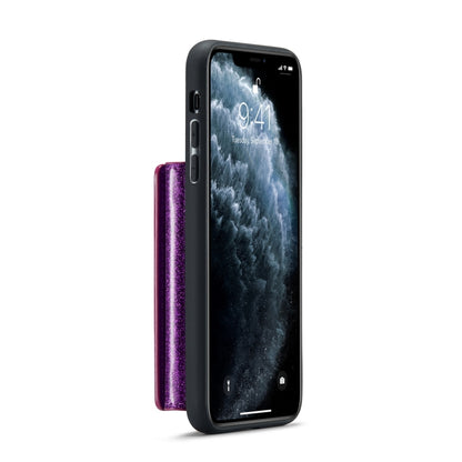 For iPhone 11 Pro DG.MING M3 Series Glitter Powder Card Bag Leather Case(Dark Purple) by DG.MING