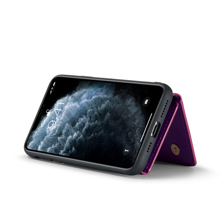 For iPhone 11 Pro DG.MING M3 Series Glitter Powder Card Bag Leather Case(Dark Purple) by DG.MING