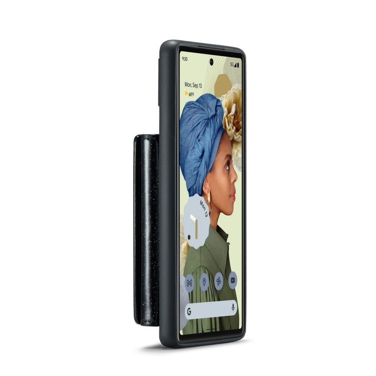 For Google Pixel 6 DG.MING M3 Series Glitter Powder Card Bag Leather Case(Black) by DG.MING