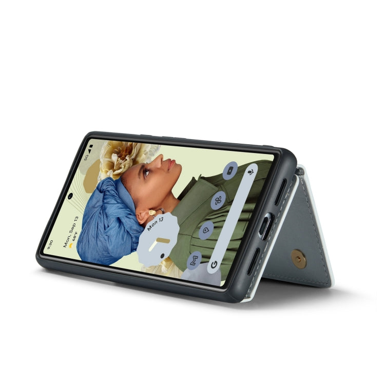 For Google Pixel 6 DG.MING M3 Series Glitter Powder Card Bag Leather Case(Silver) by DG.MING