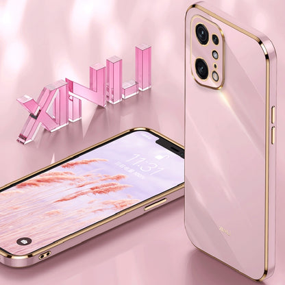 For OPPO Find X5 Pro XINLI Straight 6D Plating Gold Edge TPU Phone Case(Black) - OPPO Cases by buy2fix | Online Shopping UK | buy2fix
