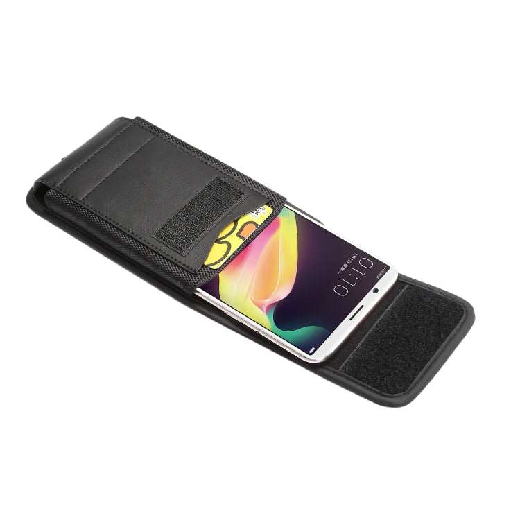 For 6.4-6.9 inch Universal Nylon Cloth Mobile Phone Waist Bag with Card Slot(Black) by buy2fix