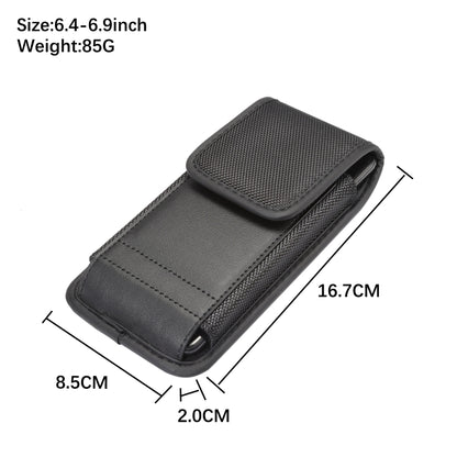 For 6.4-6.9 inch Universal Nylon Cloth Mobile Phone Waist Bag with Card Slot(Black) by buy2fix