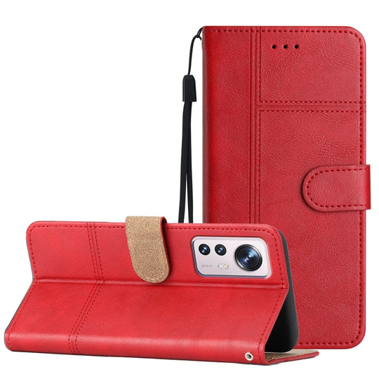 For Xiaomi 12 Lite Business Style Cowhide Texture Leather Phone Case(Red)