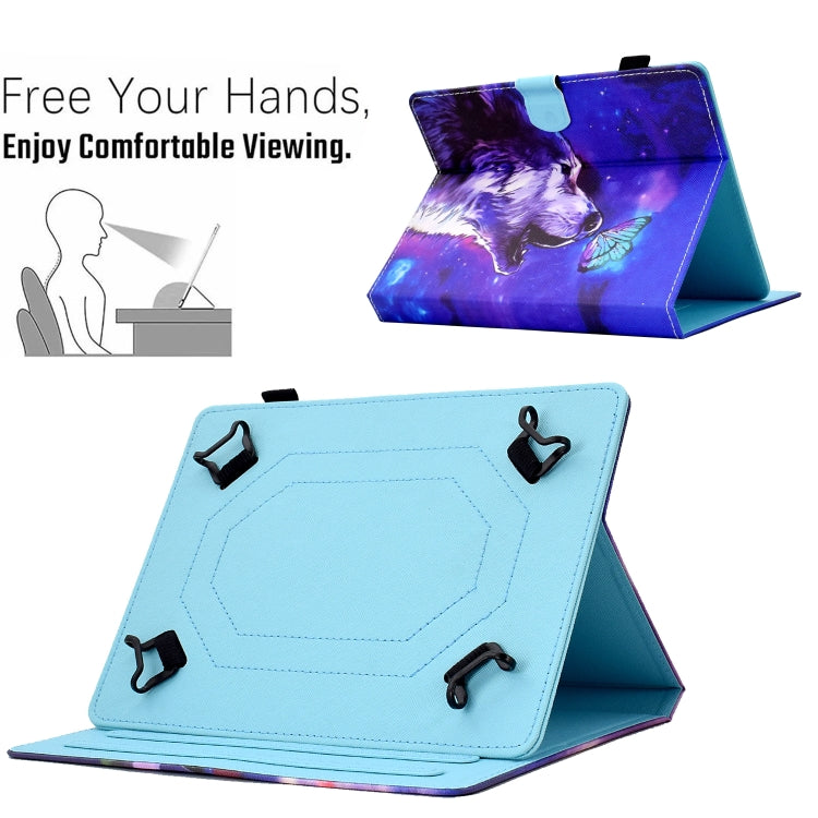 For 7 inch Tablet Electric Pressed TPU Leather Tablet Case(Butterfly Wolf) - 7 inch by buy2fix | Online Shopping UK | buy2fix