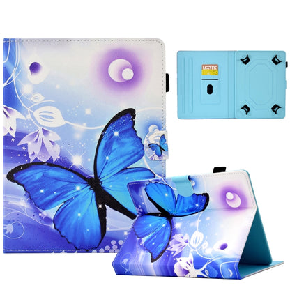 For 8 inch Tablet Electric Pressed TPU Leather Tablet Case(Blue Butterfly) - 8 inch by buy2fix | Online Shopping UK | buy2fix