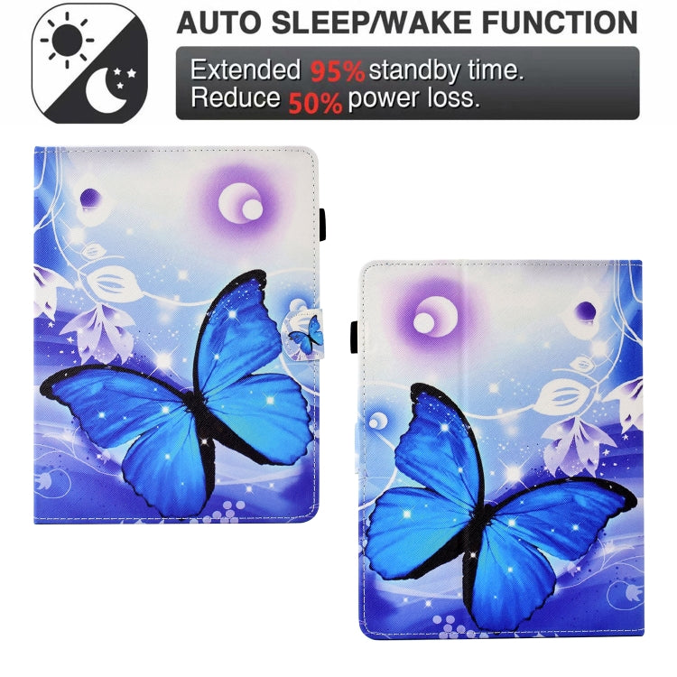 For 8 inch Tablet Electric Pressed TPU Leather Tablet Case(Blue Butterfly) - 8 inch by buy2fix | Online Shopping UK | buy2fix