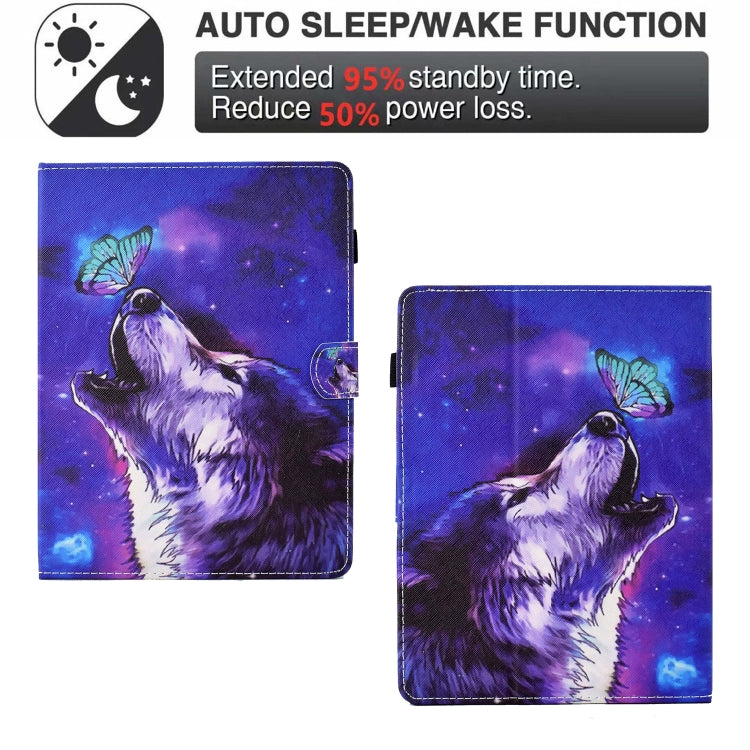 For 8 inch Tablet Electric Pressed TPU Leather Tablet Case(Butterfly Wolf) - 8 inch by buy2fix | Online Shopping UK | buy2fix