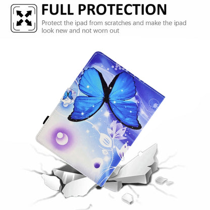 For 10 inch Tablet Electric Pressed TPU Leather Tablet Case(Blue Butterfly) - 10 - 11 inch by buy2fix | Online Shopping UK | buy2fix