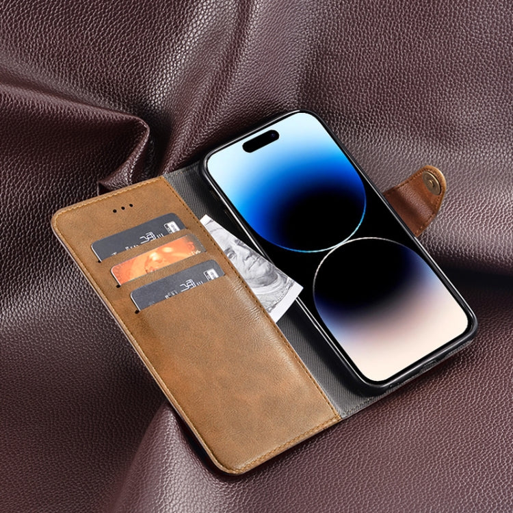 For Huawei nova Y61 4G idewei Retro Texture Leather Phone Case(Khaki) - Huawei Cases by idewei | Online Shopping UK | buy2fix