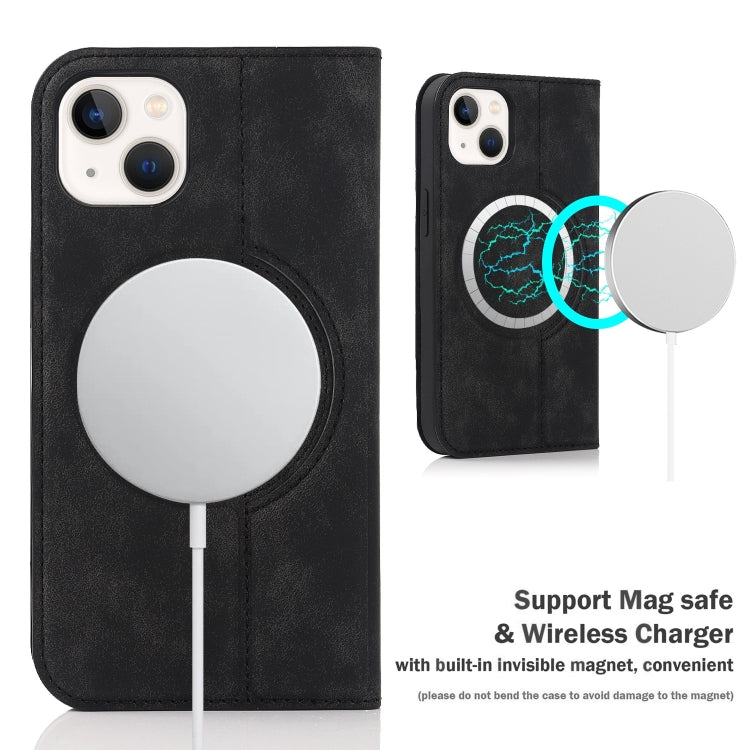 For iPhone 14 Plus Wireless Charging Magsafe Leather Phone Case(Black) by buy2fix