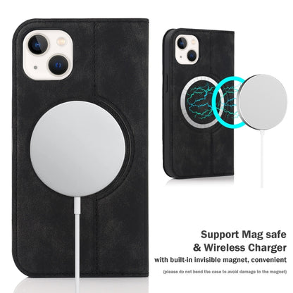 For iPhone 14 Plus Wireless Charging Magsafe Leather Phone Case(Black) by buy2fix