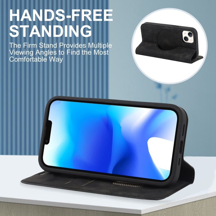 For iPhone 14 Plus Wireless Charging Magsafe Leather Phone Case(Black) by buy2fix