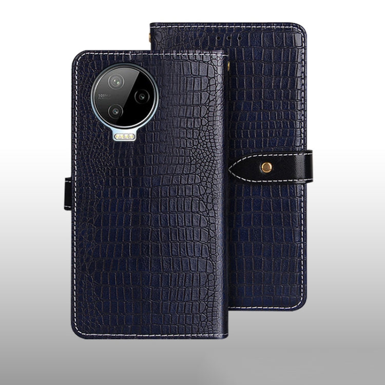 For Infinix Note 12 Pro 4G idewei Crocodile Texture Leather Phone Case(Dark Blue) - Infinix Cases by idewei | Online Shopping UK | buy2fix