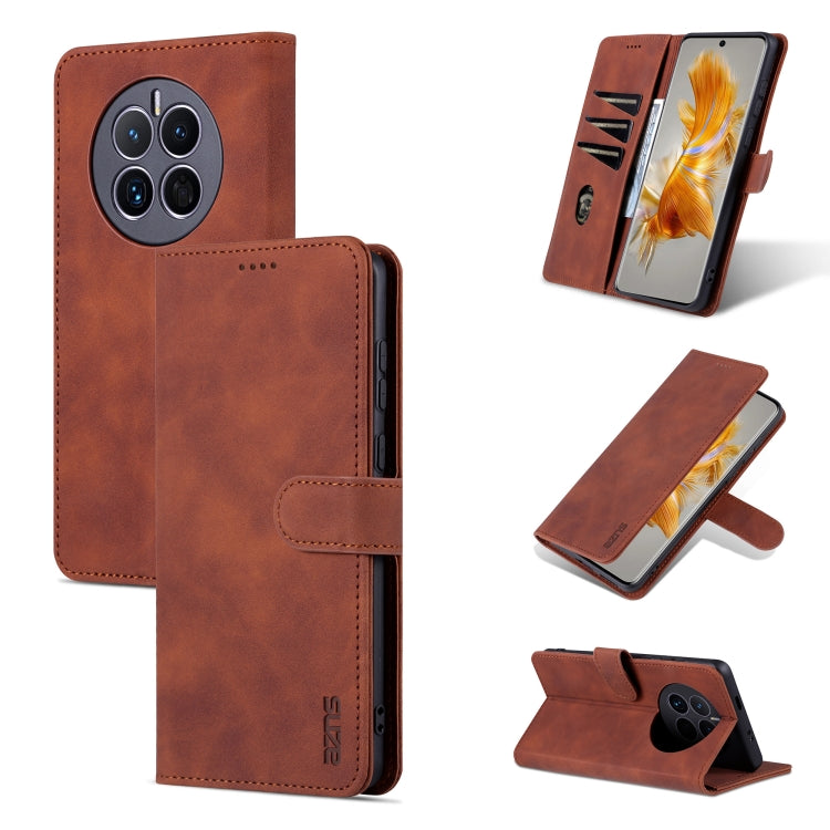 For Huawei Mate 50 / Mate 50E AZNS Skin Feel Calf Texture Flip Leather Phone Case(Brown) - Huawei Cases by AZNS | Online Shopping UK | buy2fix