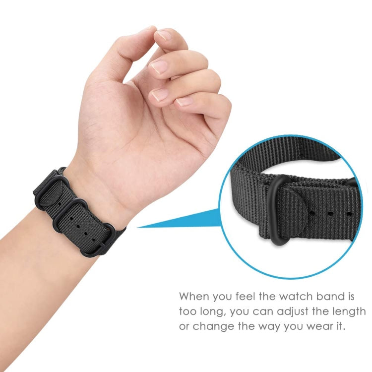 For Garmin Fenix 7X Three-ring Steel Buckle Nylon Watch Band(Black) by buy2fix