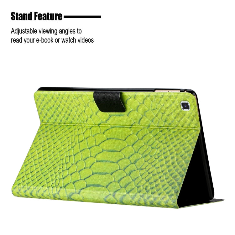 For Samsung Galaxy Tab A7 10.4 2020 Solid Color Crocodile Texture Leather Smart Tablet Case(Green) by buy2fix
