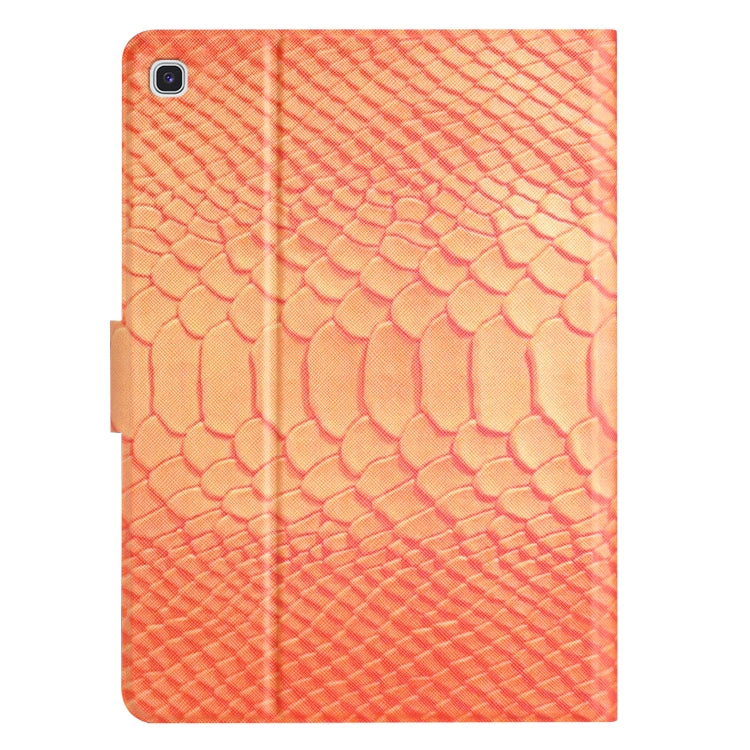 For Samsung Galaxy Tab A7 Lite Solid Color Crocodile Texture Leather Smart Tablet Case(Orange) by buy2fix