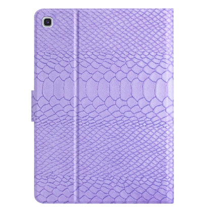For Samsung Galaxy Tab A7 Lite Solid Color Crocodile Texture Leather Smart Tablet Case(Purple) by buy2fix