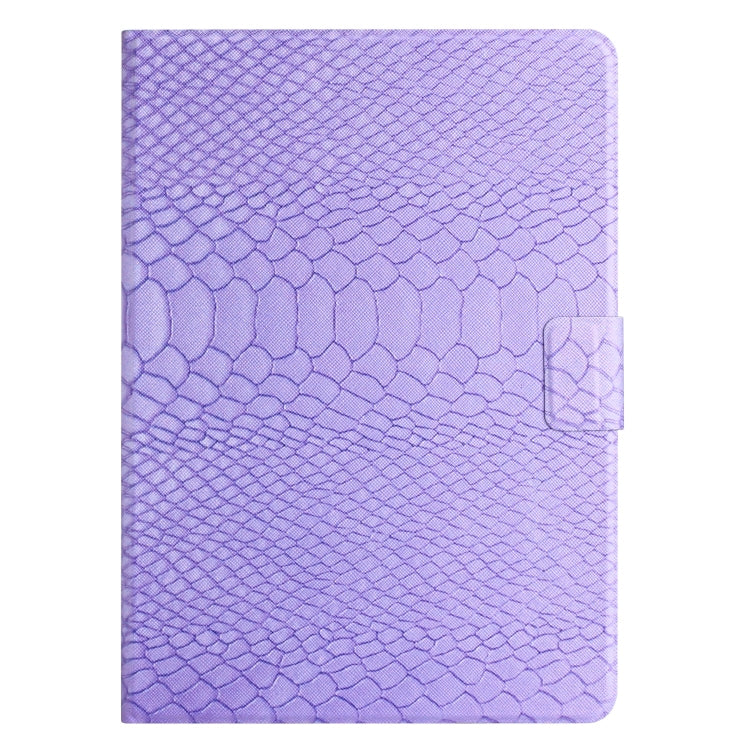For Samsung Galaxy Tab A8 Solid Color Crocodile Texture Leather Smart Tablet Case(Purple) by buy2fix