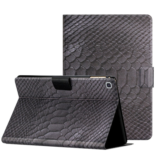 For Samsung Galaxy Tab S6 Lite Solid Color Crocodile Texture Leather Smart Tablet Case(Black) by buy2fix