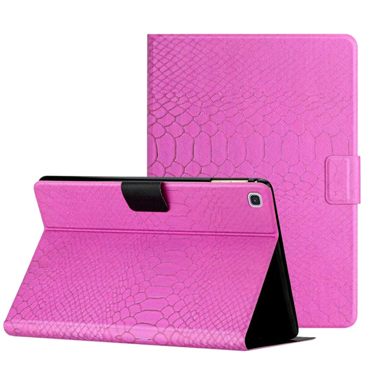 For Samsung Galaxy Tab S6 Lite Solid Color Crocodile Texture Leather Smart Tablet Case(Rose Red) by buy2fix