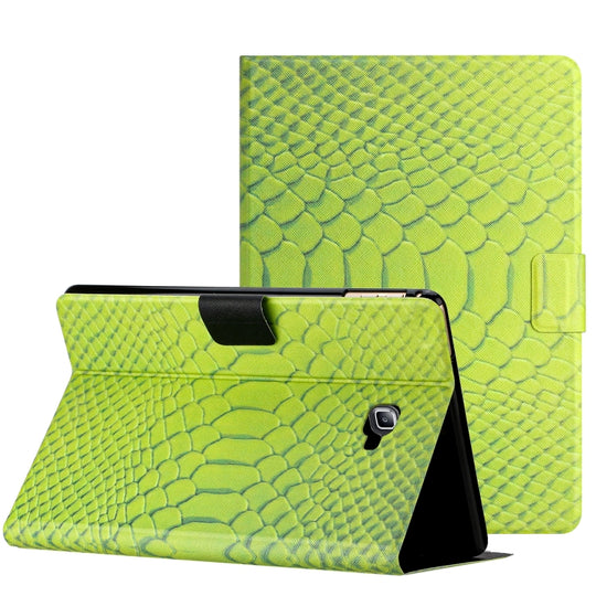 For Samsung Galaxy Tab A10.1 T850 Solid Color Crocodile Texture Leather Smart Tablet Case(Green)