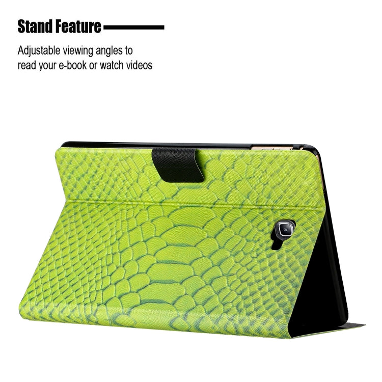 For Samsung Galaxy Tab A10.1 T850 Solid Color Crocodile Texture Leather Smart Tablet Case(Green) by buy2fix