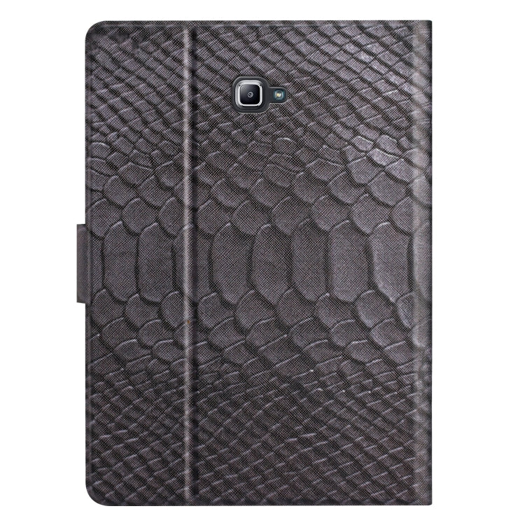 For Samsung Galaxy Tab A10.1 T850 Solid Color Crocodile Texture Leather Smart Tablet Case(Black) by buy2fix