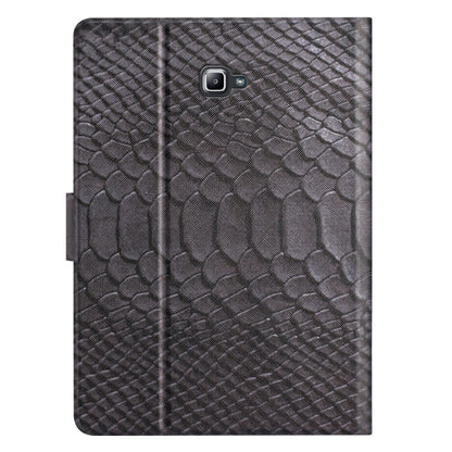 For Samsung Galaxy Tab A10.1 T850 Solid Color Crocodile Texture Leather Smart Tablet Case(Black) by buy2fix