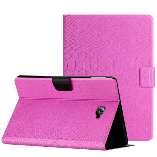 For Samsung Galaxy Tab A10.1 T850 Solid Color Crocodile Texture Leather Smart Tablet Case(Rose Red) by buy2fix