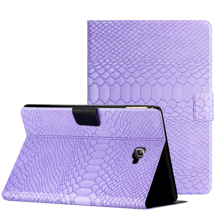For Samsung Galaxy Tab A10.1 T850 Solid Color Crocodile Texture Leather Smart Tablet Case(Purple) by buy2fix