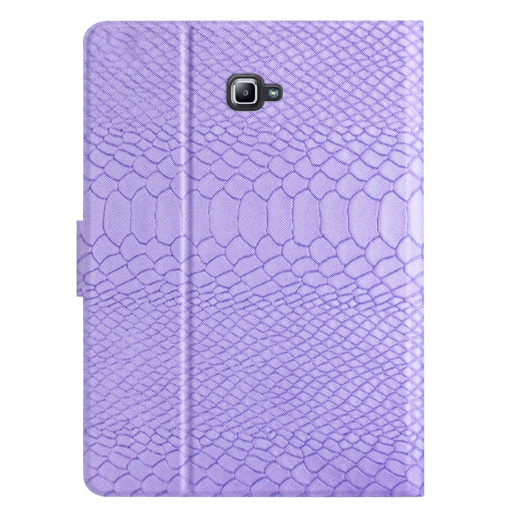 For Samsung Galaxy Tab A10.1 T850 Solid Color Crocodile Texture Leather Smart Tablet Case(Purple) by buy2fix