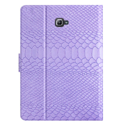 For Samsung Galaxy Tab A10.1 T850 Solid Color Crocodile Texture Leather Smart Tablet Case(Purple) by buy2fix