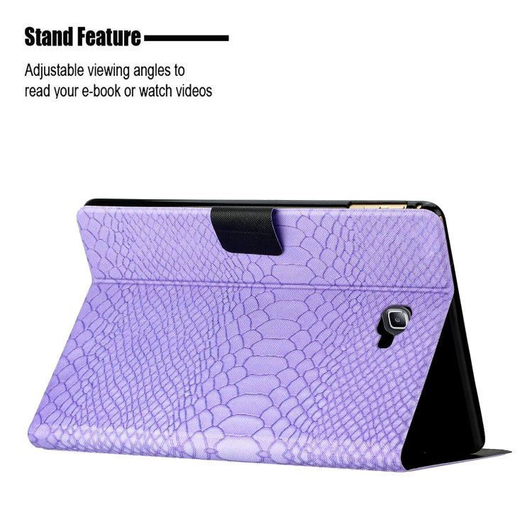 For Samsung Galaxy Tab A10.1 T850 Solid Color Crocodile Texture Leather Smart Tablet Case(Purple) by buy2fix
