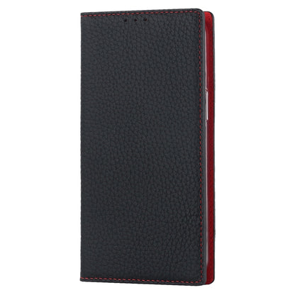 For iPhone 14 Pro Max Litchi Texture Genuine Leather Phone Case(Black) - iPhone 14 Pro Max Cases by buy2fix | Online Shopping UK | buy2fix