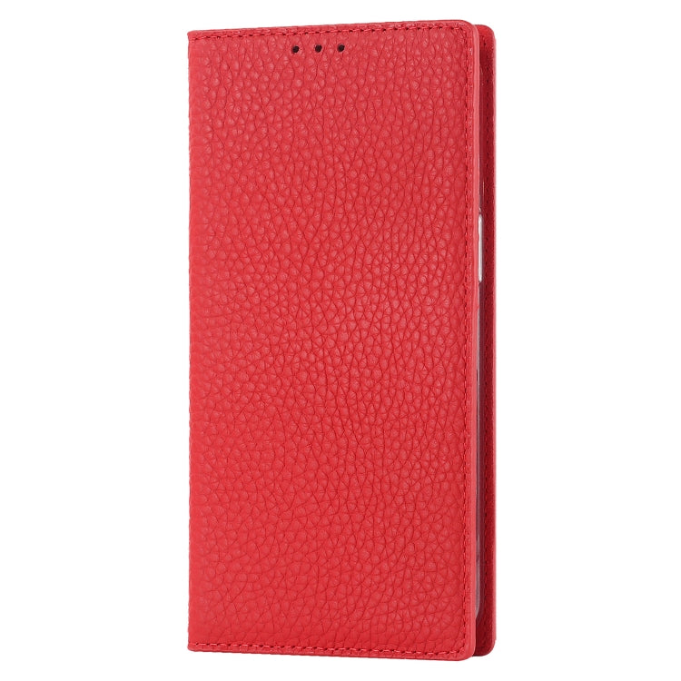 For iPhone 14 Pro Max Litchi Texture Genuine Leather Phone Case(Red) - iPhone 14 Pro Max Cases by buy2fix | Online Shopping UK | buy2fix
