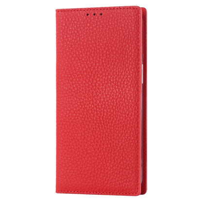For iPhone 14 Pro Max Litchi Texture Genuine Leather Phone Case(Red) - iPhone 14 Pro Max Cases by buy2fix | Online Shopping UK | buy2fix