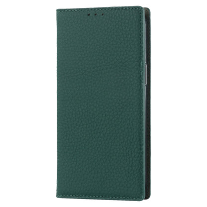 For iPhone 14 Pro Max Litchi Texture Genuine Leather Phone Case(Dark Green) - iPhone 14 Pro Max Cases by buy2fix | Online Shopping UK | buy2fix
