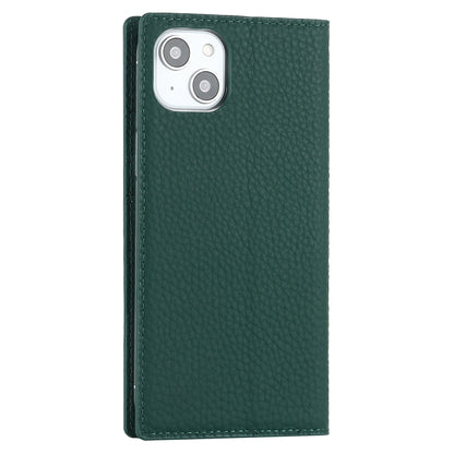 For iPhone 14 Plus Litchi Texture Genuine Leather Phone Case(Dark Green) - iPhone 14 Plus Cases by buy2fix | Online Shopping UK | buy2fix