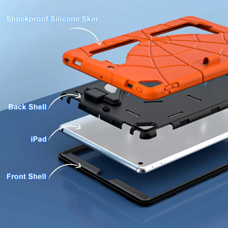For iPad 10.2 2021 / 2020 / 2019 Silicone + PC Shockproof Protective Tablet Case (Black+Orange) - iPad 10.2 Cases by buy2fix | Online Shopping UK | buy2fix